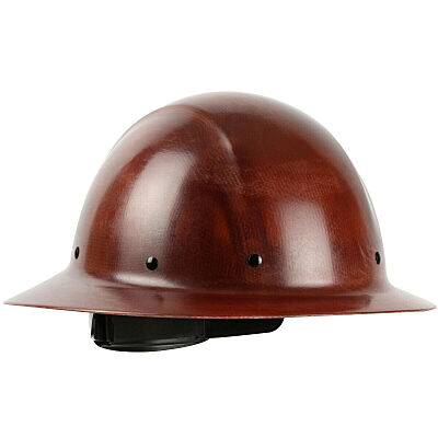Full Brim Fiberglass Hat Safety Ratchet Natural Tan Head Protector
