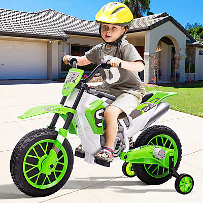 12V Kids Green Ride-On Motorcycle Electric Powered Dirt Bike