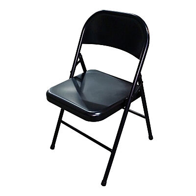 Black Commercial Party Seat Heavy Duty Steel Armless Folding Chair