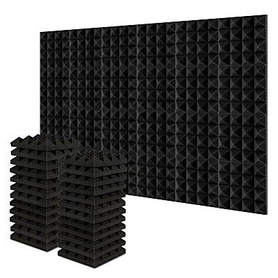24 Acoustic Foam Panels Sound Absorbing Wall Tiles Noise Reduction