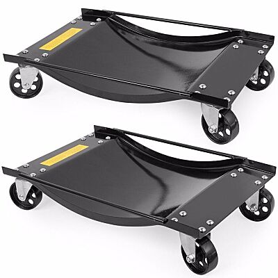 4 Pieces 1/2-ton 1000lbs Each Rolling Vehicle Auto Car Tire Dolly Cart
