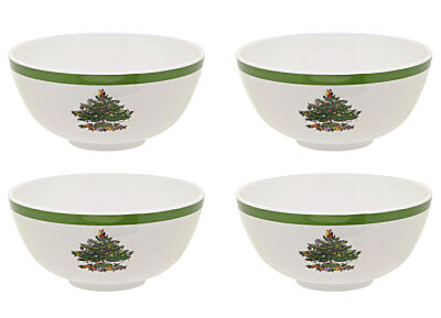 Christmas Tree 6in BPA-Free 4 Pieces Dining Melamine Dinner Bowls