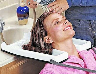 Portable Home Shampoo Hair Washing Sink Safe Neck Contoured Tray